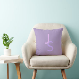Coussin Initiales chevauchantes modernes monogrammées   Vi