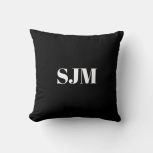 Coussin Initiales minimalistes en monogramme personnalisé