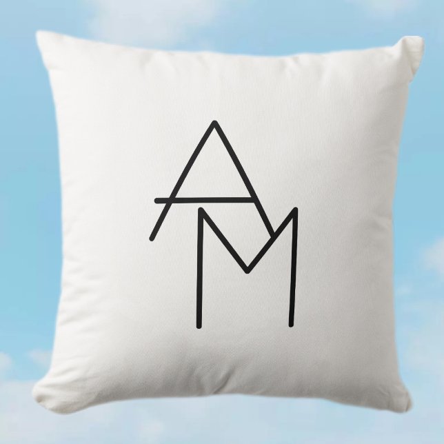 Coussin Initiales superposées de style moderne (Créateur téléchargé)