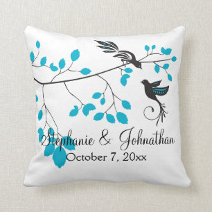 Coussin Inséparables bleus