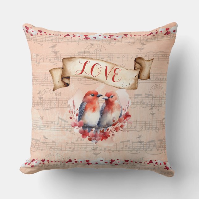 Coussin Inséparables de Paris Postmark avec des notes Whim (Recto)