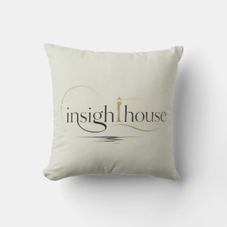 Coussin InsightHouse Minimaliste Élégant Typographie du Ph