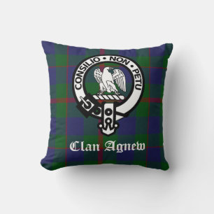Coussin Insigne de Clan Agnew et Tartan