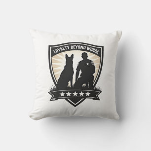 Coussin Insigne de police K9 vintage Loyalty Beyond Words 