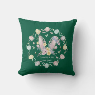 Coussin Inspirant "Grandir à mon propre rythme" Floral