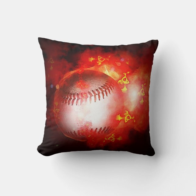 Coussin Inspiration Flaming Baseball (Recto)