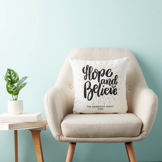 Coussin Inspirationnel Espoir Et Croire Citer Photo Person (Chaise)