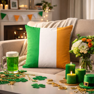 Coussin Inspiré du tricolore irlandais classique 