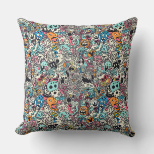 Coussin Invasion de Doodle Halloween Jeu d'oreiller