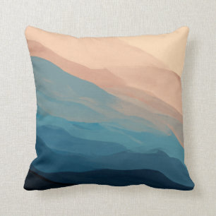 Coussin iPhone Abstrait Art Blush Rose et Blue Watercolor