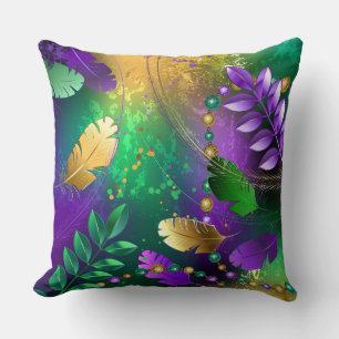 Coussin Iridescente mardi gras arrière - plan avec perles