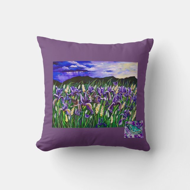 Coussin Iris Champs & Papillons (Recto)