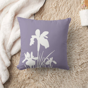 Coussin Iris Fleurs Silhouette couleurs arrière - plans pe