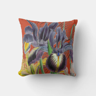 Coussin Iris Floral Imaginaire Rouge 2.0