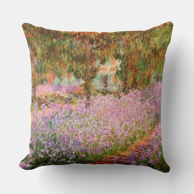 Coussin Irises dans le jardin par Monet (Recto)