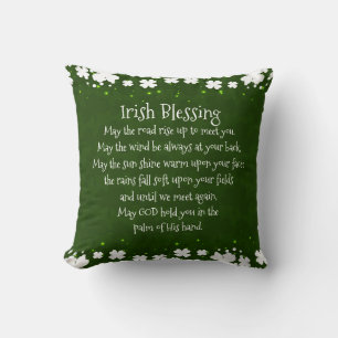 Coussin Irish Blessing May the Road Rise Up to Meet You