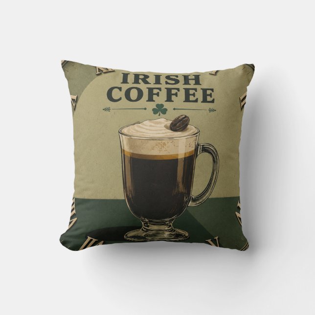 Coussin Irish Coffee Celtic Pub Decor  (Recto)