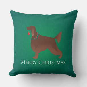 Coussin Irish Setter Chien Joyeux Noël Design