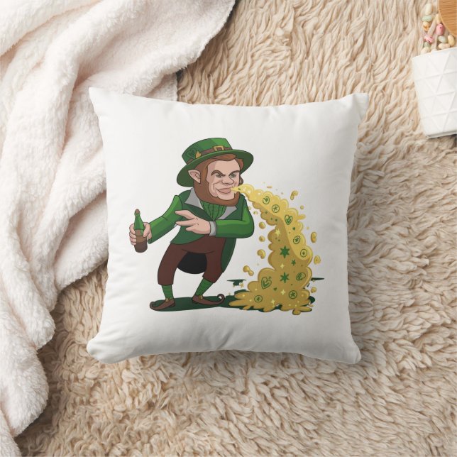 Coussin Irlandais Leprechaun Jetant Des Cookies Chanceux D (Couverture)
