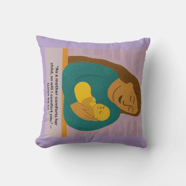 Coussin Isaïe 66:13 Carte postale Mère et Bébé réconfortan (Recto)