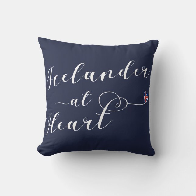 Coussin Islandais À Heart Throw Cushion, Islande (Recto)