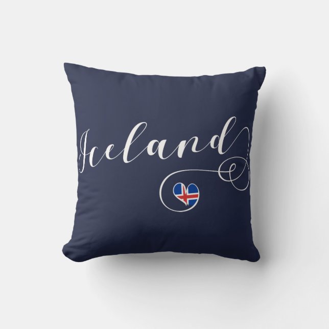 Coussin Islande Heart Throw Cushion, islandais (Recto)