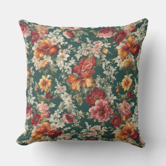 Coussin Italien Exquis, Fleurs Délicieuses avec verdure