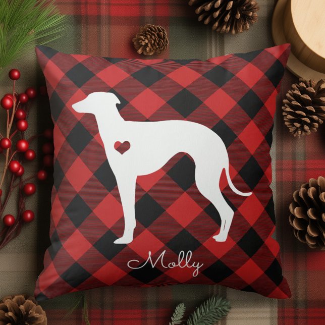 Coussin Italien Greyhound Nom du chien prélevé de Noël (Créateur téléchargé)