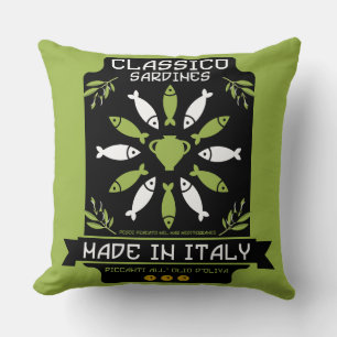 Coussin Italien Sardine Art Print Kitchen Cadeau