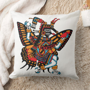 Coussin Itzpapalotl - Papillon d'Obsidienne Déesse des Éto