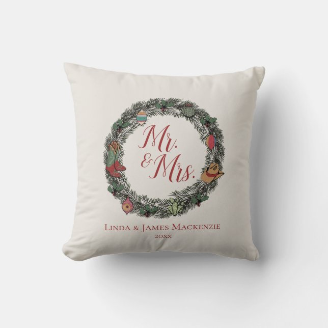 Coussin Ivory Mariage campagnard M. et Mme Christmas (Recto)