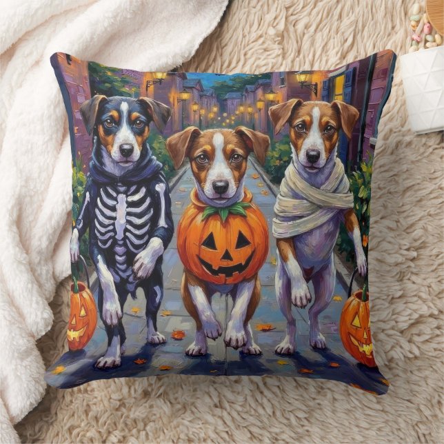 Coussin Jack Russell Costumes d'Halloween à la belle étoil (Couverture)