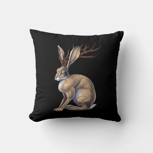 Coussin Jackalope Cryptid Animal (Recto)