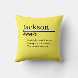 Coussin Jackson, Garçon Nom Personnalisé Définition