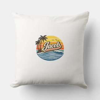 Coussin Jacob Retro Sunset Name Design
