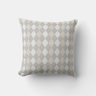 Coussin Jacquard de Motif de de diamants BROWN gris et NA