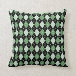 Coussin Jacquard en vert et noir