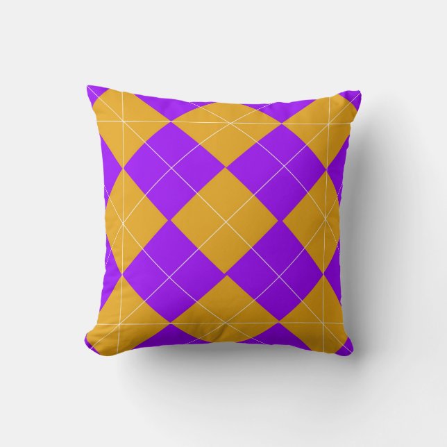 Coussin Jacquard pourpre et orange (Recto)