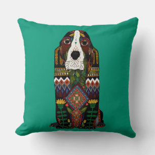 Coussin Jade d'amour Basset Hound