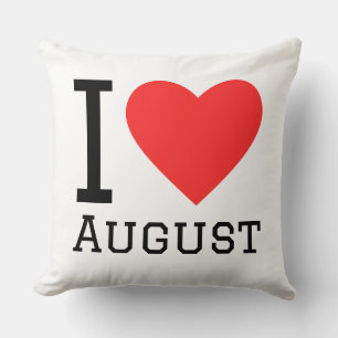 Coussin J'adore autocollant carré d'août