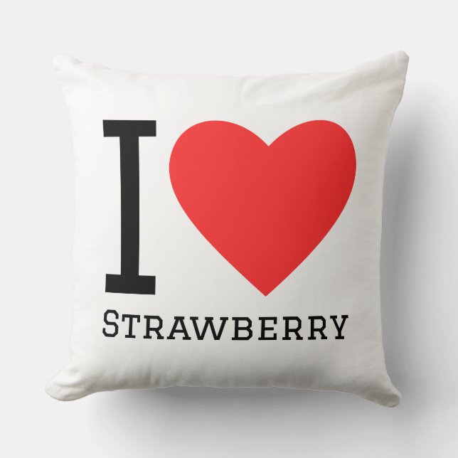 Coussin J'adore la fraise  (Recto)