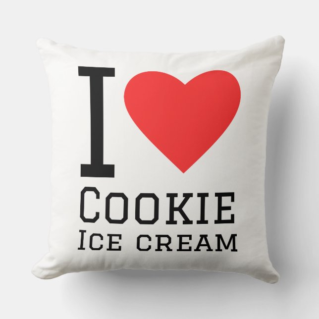 Coussin J'adore la glace aux biscuits (Recto)