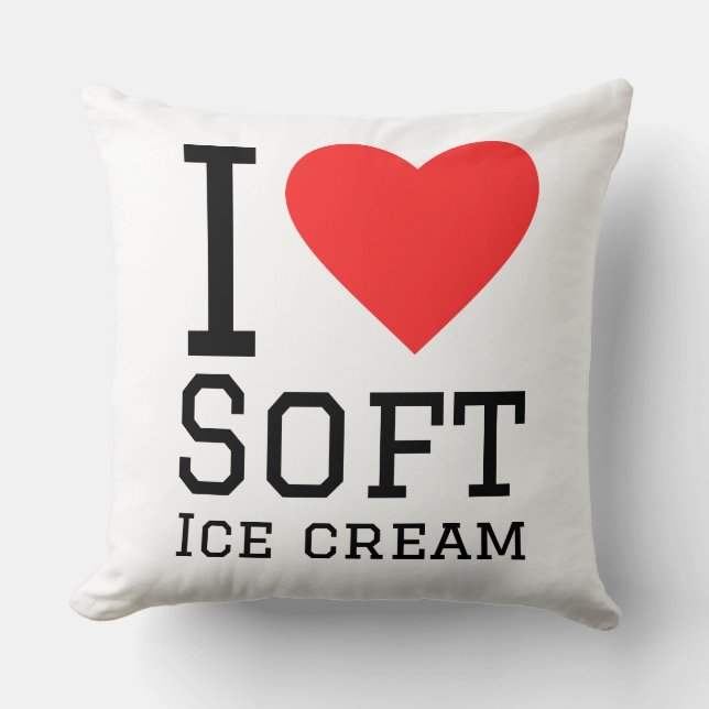 Coussin J'adore la glace molle (Recto)