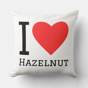 Coussin J'adore la noisette