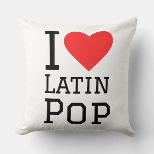 Coussin J'adore Latin pop carré sticker