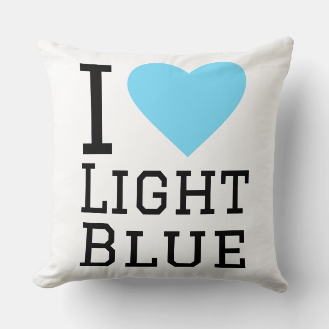Coussin J'adore le bleu clair  (Recto)