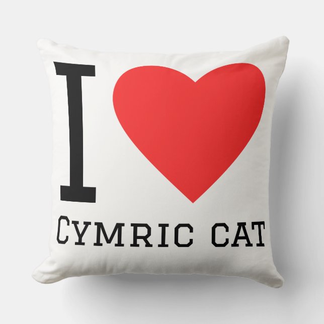 Coussin J'adore le chat cymrique (Recto)