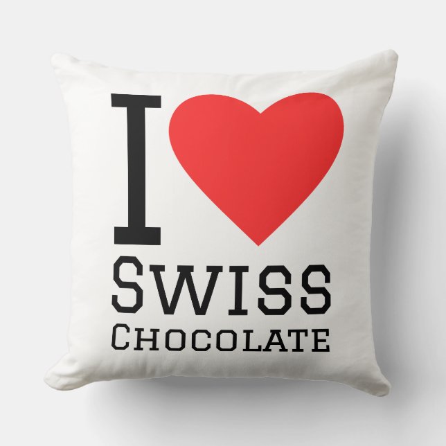 Coussin J'adore le chocolat suisse (Recto)