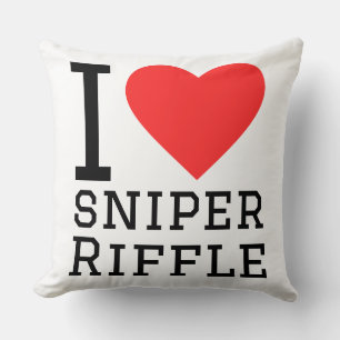 Coussin J'adore le fusil de sniper