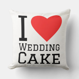 Coussin J'adore le gâteau de mariage 